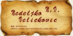 Nedeljko Veličković vizit kartica